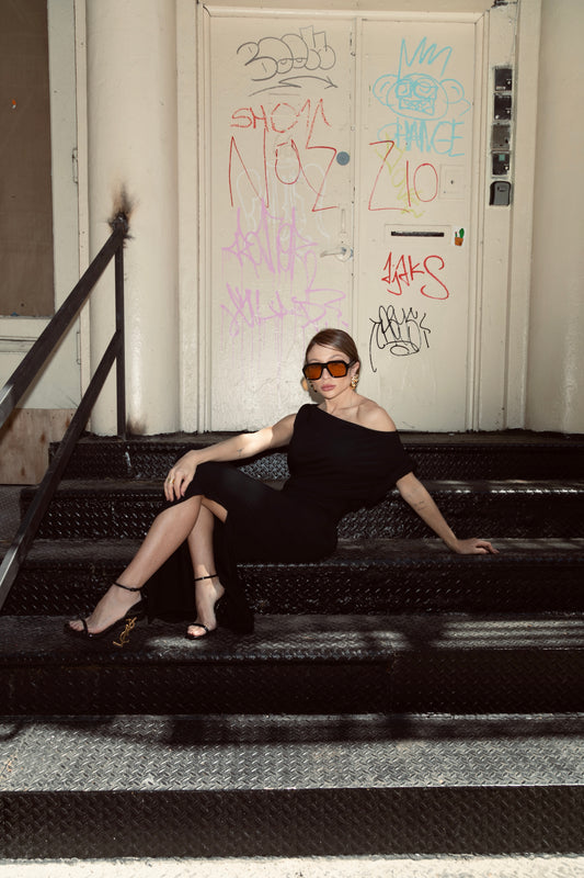 Vestido longo ombro só - Kronne