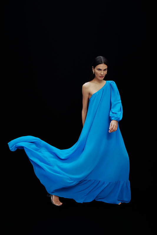 VESTIDO KRONNE FLUIDO OMBRO ÚNICO