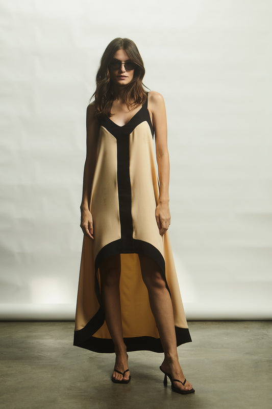 Vestido longo mullet - Kronne