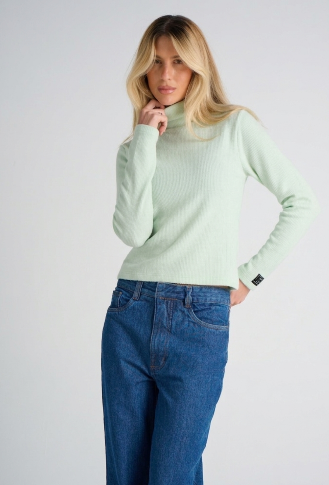BLUSA MANGA LONGA COM GOLA ALTA KRONNE