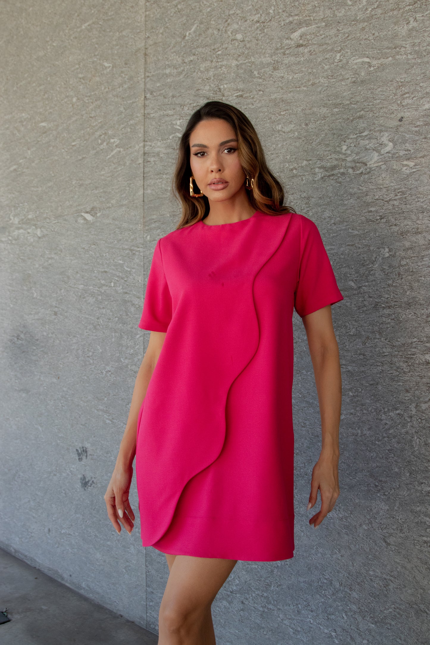Wave detail dress