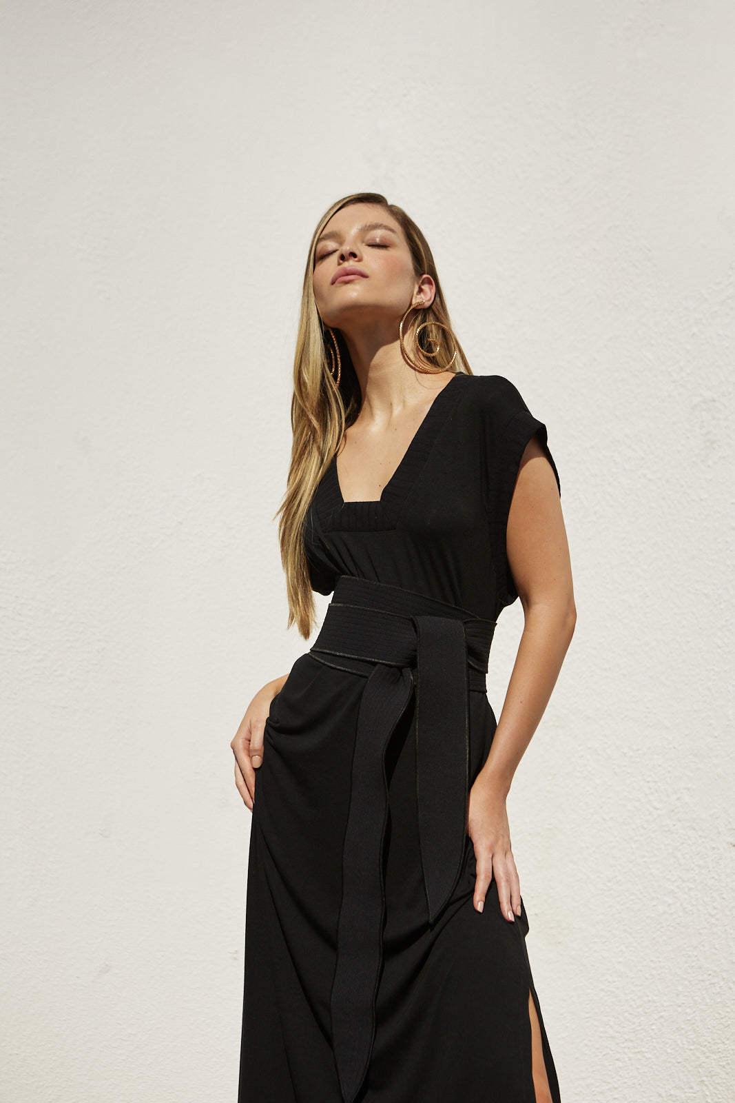 long neckline dress