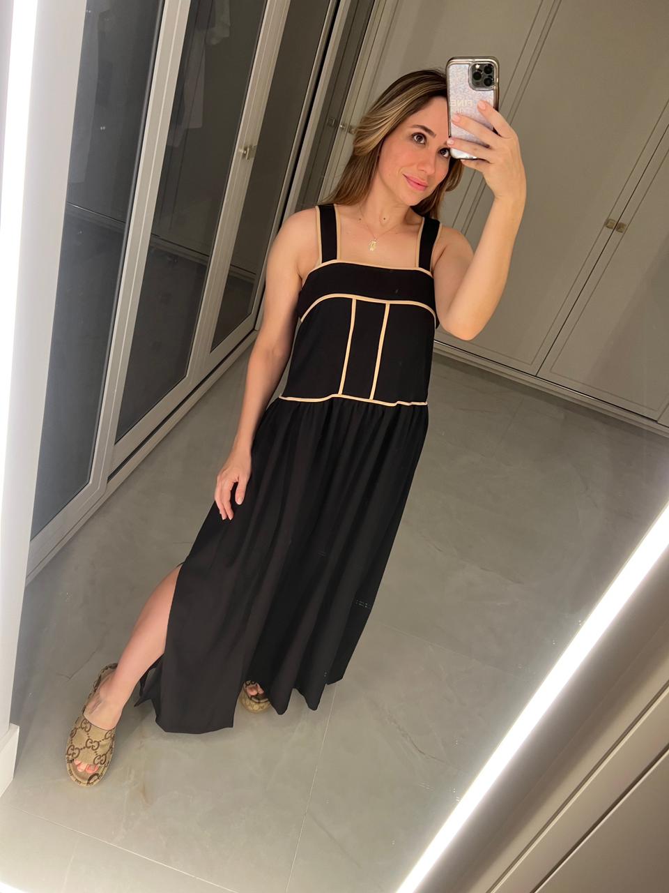 VESTIDO COM ALÇA E VIÉS KRONNE