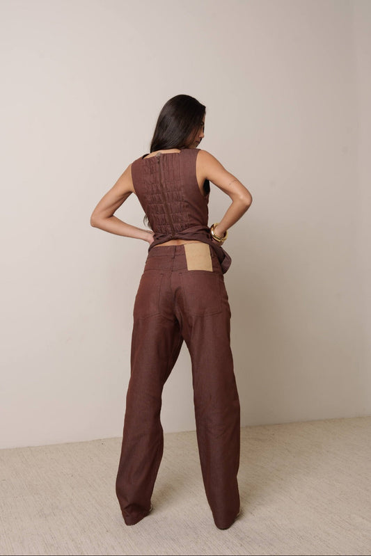 CALÇA RETA COM BOLSO KRONNE