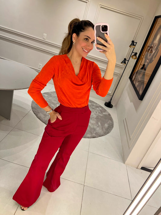 Blusa Manga Longa drapeado busto - Kronne