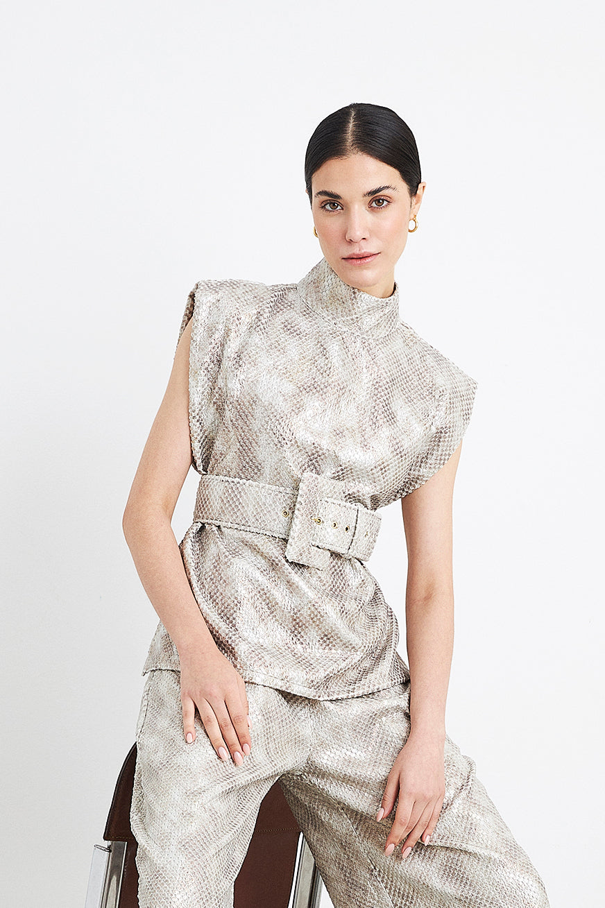Blouse w/ Snake Belt