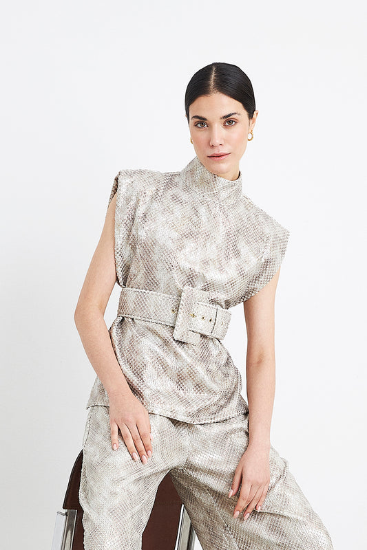 Blouse w/ Snake Belt