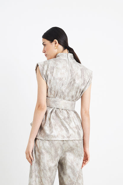 Blouse w/ Snake Belt