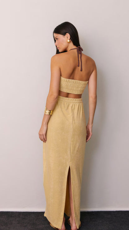 VESTIDO COM AMARRAÇÃO NO PESCOÇO KRONNE