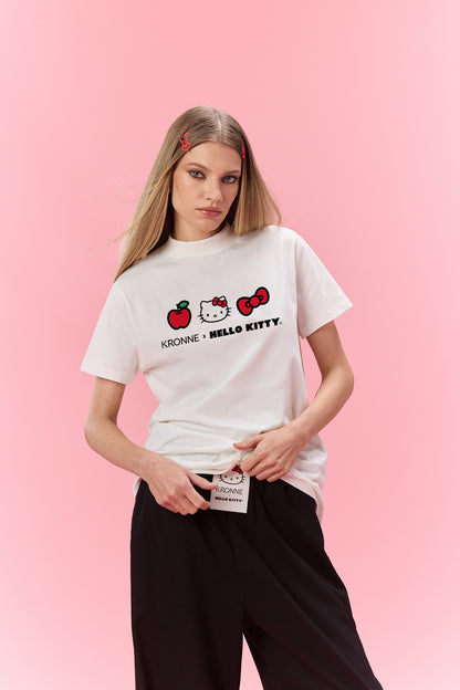 T-shirt gola alta Hello Kitty trio