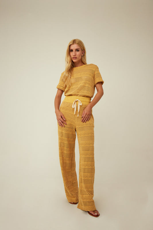 CONJUNTO BLUSA  E CALÇA TRICÔ KRONNE