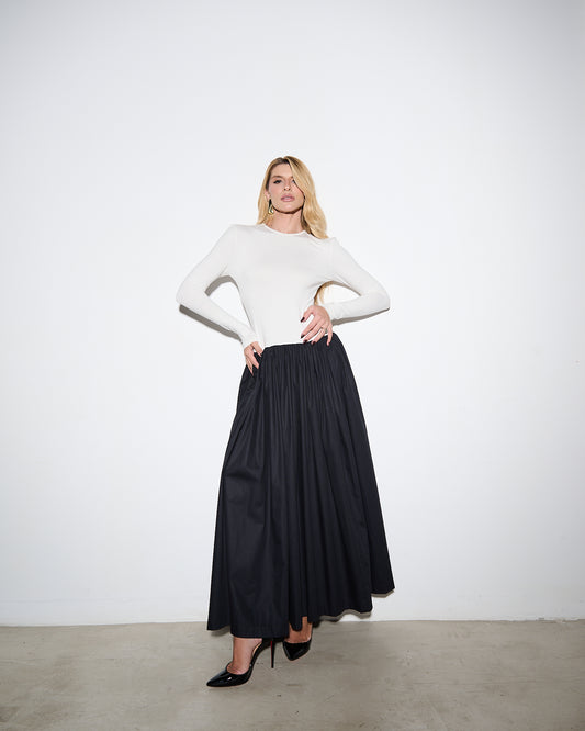 VESTIDO BICOLOR COM OMBREIRAS KRONNE