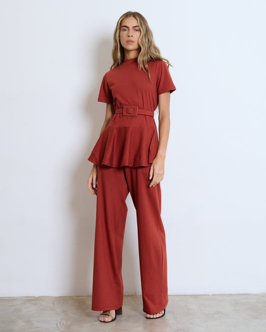 CONJUNTO BLUSA PEPLUM COM CALÇA KRONNE
