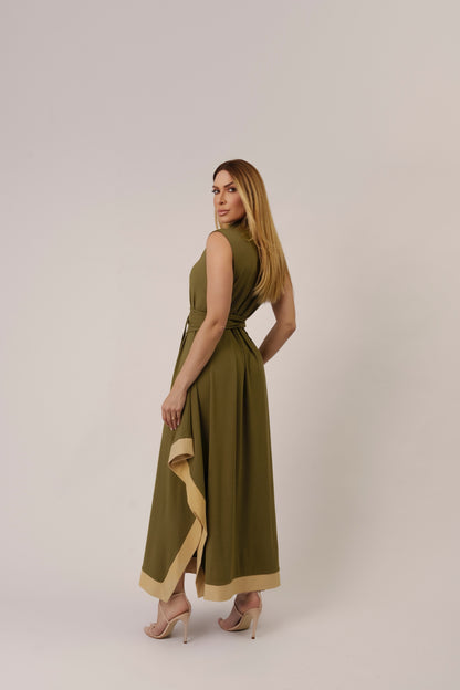 VESTIDO MIDI COM GOLA ALTA KRONNE