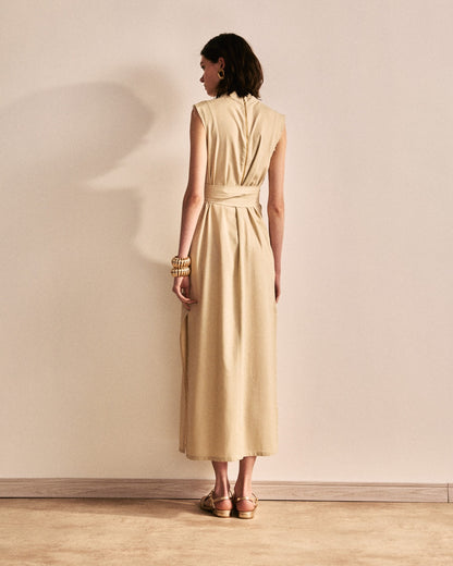 VESTIDO GOLA ALTA LINHO KRONNE