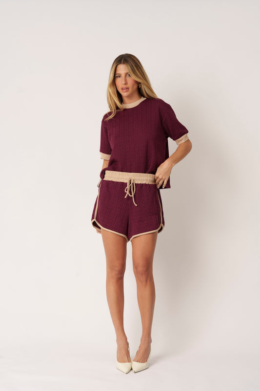 CONJUNTO BLUSA E SHORT TRICOT KRONNE