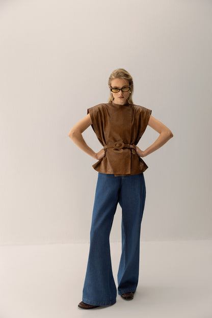 BLUSA GOLA ALTA COURO KRONNE