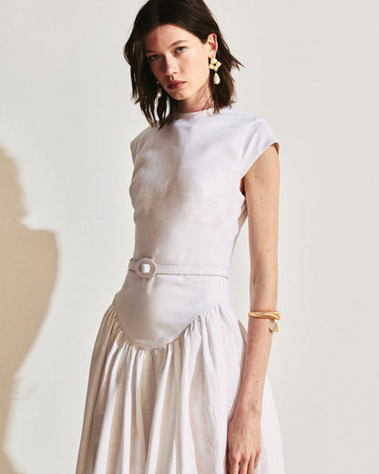 VESTIDO LONGO COM CINTO KRONNE