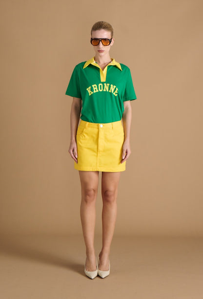 Polo Collar Blouse w/ Rug