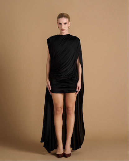 VESTIDO CURTO COM DRAPEADO KRONNE