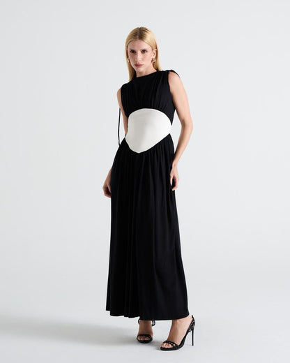 VESTIDO LONGO BICOLOR KRONNE