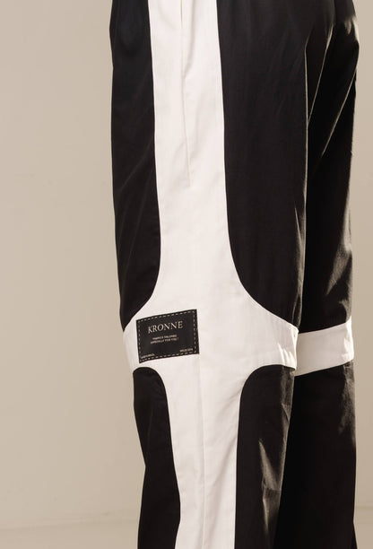 CONJUNTO BLUSA REGATA GOLA ALTA E CALÇA BICOLOR