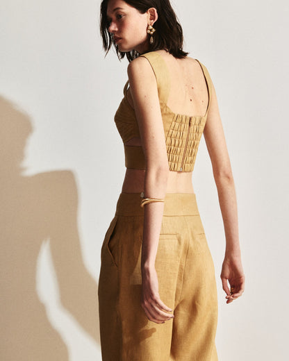 BERMUDA ALFAIATARIA RETA LINHO KRONNE