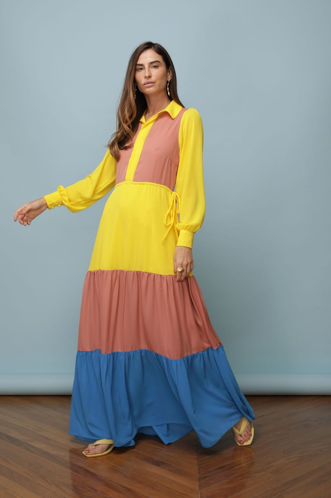 Colored Long Sleeve Dress